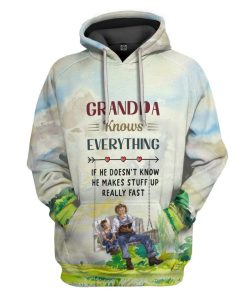Gearhuman 3D Grandpa Knows Everything Custom Hoodie Apparel GL15052 3D Custom Fleece Hoodies Hoodie S 