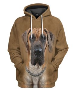 Gearhuman 3D Great Dane Front And Back Tshirt Hoodie Apparel GV09038 3D Apparel Hoodie S