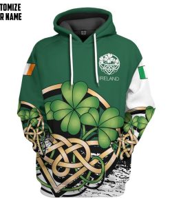 Gearhuman 3D Green Ireland St Patrick Day Custom Name Tshirt Hoodie Apparel GB190211 3D Apparel Hoodie S