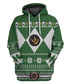 Gearhuman 3D Green Power Ranger Custom Tshirt Hoodie Apparel CW29104 3D Apparel Hoodie S
