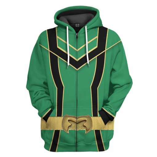 Gearhuman 3D Green Power Rangers Mystic Force Tshirt Hoodie Apparel GB130116 3D Apparel Zip Hoodie S