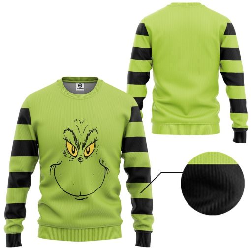 Gearhuman 3D Grinch Stripes Tshirt Hoodie Apparel GB06018 3D Apparel