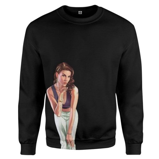 Gearhuman 3D GTA Mulher Kiss Custom Tshirt Hoodie Apparel GN18071 3D Custom Fleece Hoodies Long Sleeve Black S