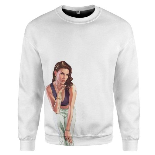 Gearhuman 3D GTA Mulher Kiss Custom Tshirt Hoodie Apparel GN18071 3D Custom Fleece Hoodies Long Sleeve White S
