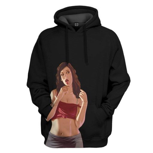 Gearhuman 3D GTA Mulher Kiss Custom Tshirt Hoodie Apparel GN19071 3D Custom Fleece Hoodies Hoodie Black S