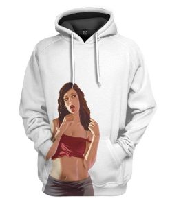 Gearhuman 3D GTA Mulher Kiss Custom Tshirt Hoodie Apparel GN19071 3D Custom Fleece Hoodies Hoodie White S