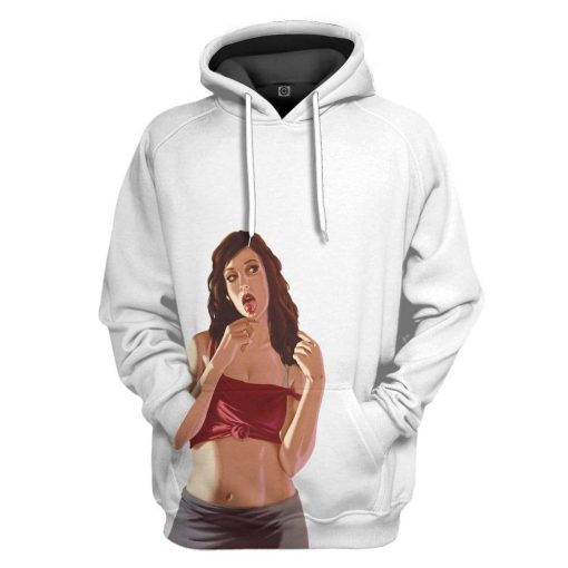 Gearhuman 3D GTA Mulher Kiss Custom Tshirt Hoodie Apparel GN19071 3D Custom Fleece Hoodies Hoodie White S
