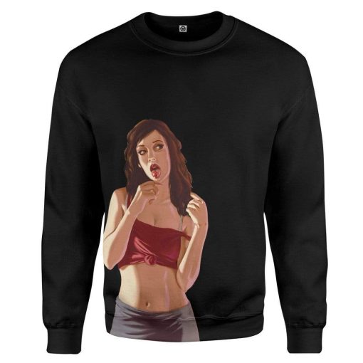 Gearhuman 3D GTA Mulher Kiss Custom Tshirt Hoodie Apparel GN19071 3D Custom Fleece Hoodies Long Sleeve Black S