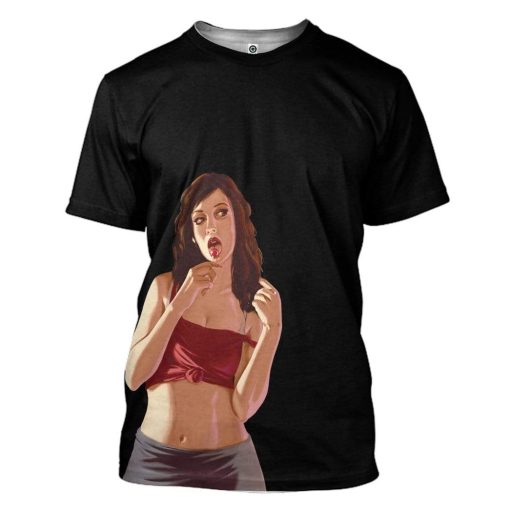 Gearhuman 3D GTA Mulher Kiss Custom Tshirt Hoodie Apparel GN19071 3D Custom Fleece Hoodies T-Shirt Black S