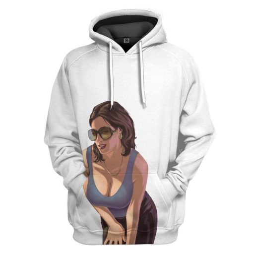 Gearhuman 3D GTA Mulher Kiss Custom Tshirt Hoodie Apparel GN19072 3D Custom Fleece Hoodies Hoodie White S