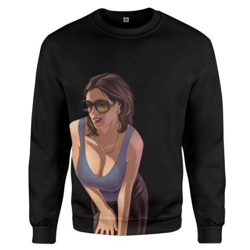 Gearhuman 3D GTA Mulher Kiss Custom Tshirt Hoodie Apparel GN19072 3D Custom Fleece Hoodies Long Sleeve Black S