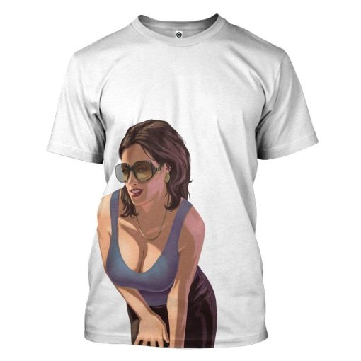 Gearhuman 3D GTA Mulher Kiss Custom Tshirt Hoodie Apparel GN19072 3D Custom Fleece Hoodies T-Shirt White S