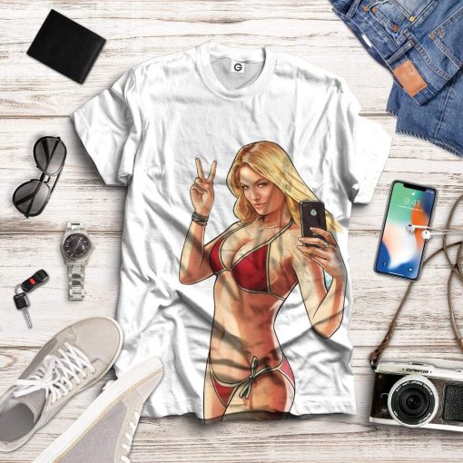 Gearhuman 3D GTA Mulher Kiss Custom Tshirt Hoodie Apparel GN19073 3D Custom Fleece Hoodies