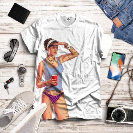 Gearhuman 3D GTA Mulher Kiss Custom Tshirt Hoodie Apparel GN19075 3D Custom Fleece Hoodies