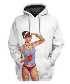 Gearhuman 3D GTA Mulher Kiss Custom Tshirt Hoodie Apparel GN19075 3D Custom Fleece Hoodies Hoodie White S