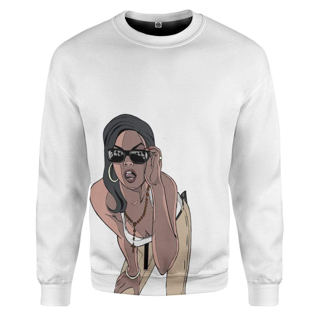 Gearhumans 3D GTA Mulher Kiss Custom Tshirt Hoodie Apparel 2 Gearhuman 3D GTA Mulher Kiss Custom Tshirt Hoodie Apparel GN20071 3D Custom Fleece Hoodies Long Sleeve White S