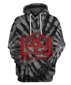 Gearhuman 3D Hail Satan Tie Dye Custom Hoodie Apparel GW100911 3D Custom Fleece Hoodies Hoodie S 