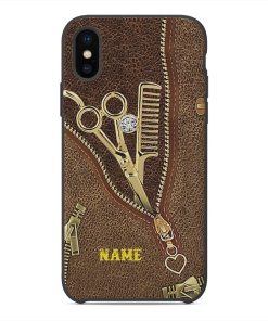 Gearhuman 3D Hairstylist Custom Name Phonecase GB05013 Glass Phone Case Iphone X