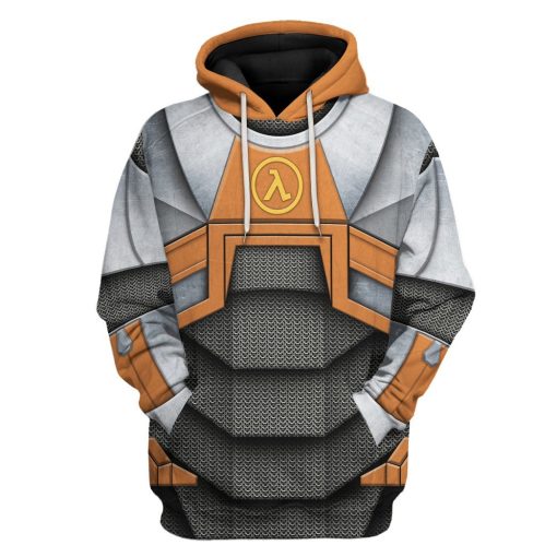 Gearhuman 3D Half life Dr Gordon Freeman Tshirt Hoodie Apparel GB080114 3D Apparel Hoodie S