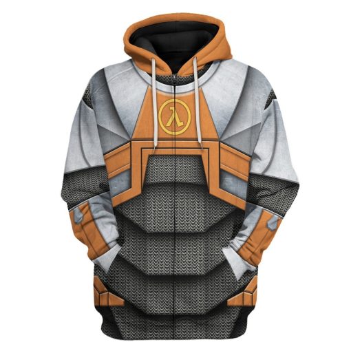 Gearhuman 3D Half life Dr Gordon Freeman Tshirt Hoodie Apparel GB080114 3D Apparel Zip Hoodie S