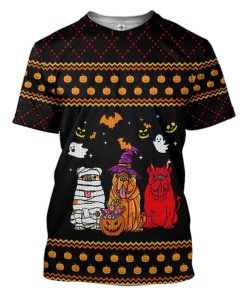 Gearhuman 3D Halloween Bulldog Ugly Sweater Custom Tshirt Apparel GV27084 3D T-shirt T-Shirt S 