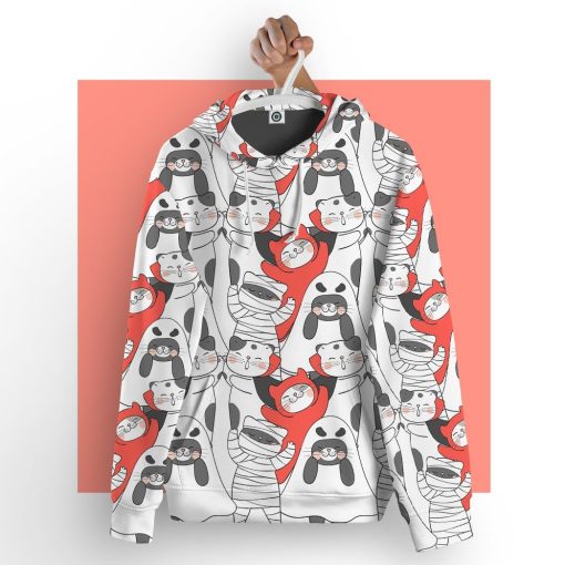 Gearhuman 3D Halloween Cats Hoodie Apparel GQ21094 3D Apparel