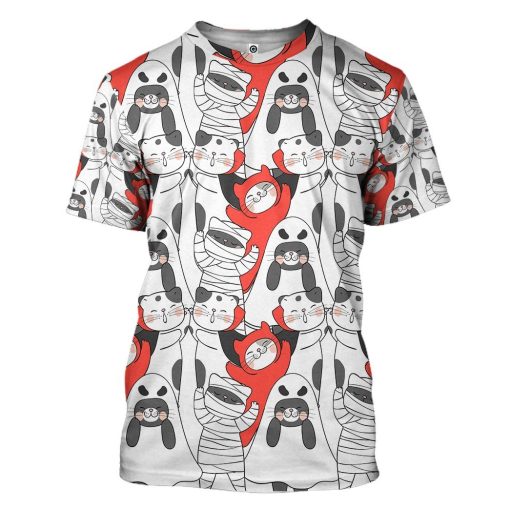 Gearhuman 3D Halloween Cats Tshirt Apparel GQ21094 3D T-shirt T-Shirt S