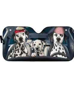 Gearhuman 3D Halloween Dalmatian Family Custom Car Auto Sunshade GL240811 Auto Sunshade 57''x27.5'' 
