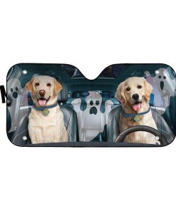 Gearhuman 3D Halloween Golden Retriever Custom Car Auto Sunshade GL240812 Auto Sunshade 57''x27.5'' 