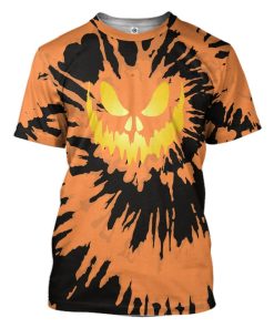 Gearhuman 3D Halloween Pumkin Tie Dye Custom Tshirt Apparel GW27081 3D T-shirt T-Shirt S 