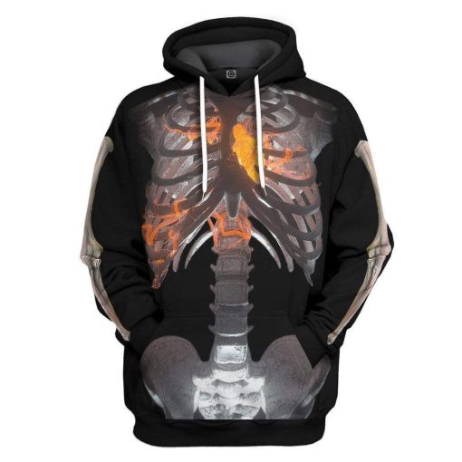 Gearhuman 3D Halloween Skeleton Custom Hoodie Apparel GW12081 3D Custom Fleece Hoodies Hoodie S