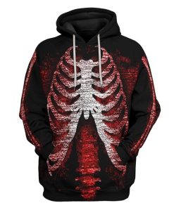 Gearhuman 3D Halloween Skeleton Jump Suit Costume Hoodie Apparel GN04081 3D Custom Fleece Hoodies Hoodie S 