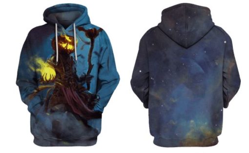 Gearhuman 3d HALLOWEEN Skull Hoodies Apparel HL101153 3D Custom Fleece Hoodies