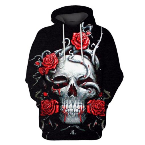 Gearhuman 3d HALLOWEEN skull Hoodies - T-Shirt Apparel HL101128 3D Custom Fleece Hoodies Hoodie S