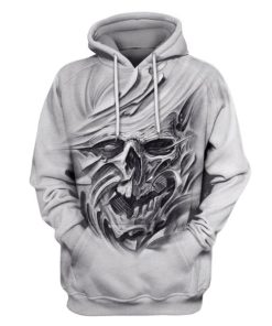 Gearhuman 3d HALLOWEEN Skull Hoodies - T-Shirt Apparel HL101136 3D Custom Fleece Hoodies Hoodie S 