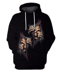 Gearhuman 3d HALLOWEEN Skull Hoodies - T-Shirt Apparel HL101141 3D Custom Fleece Hoodies Hoodie S 
