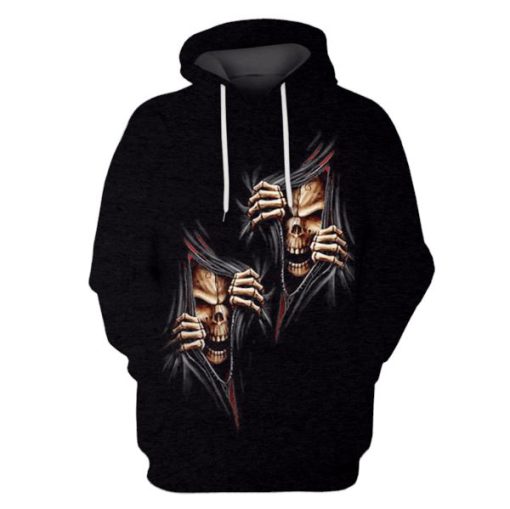 Gearhuman 3d HALLOWEEN Skull Hoodies - T-Shirt Apparel HL101141 3D Custom Fleece Hoodies Hoodie S