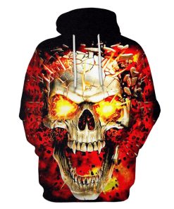 Gearhuman 3d HALLOWEEN Skull Hoodies - T-Shirt Apparel HL101150 3D Custom Fleece Hoodies Hoodie S 