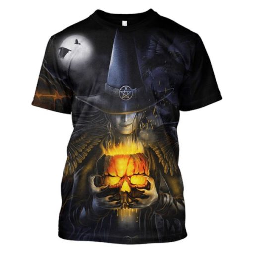 Gearhuman 3d HALLOWEEN Skull Hoodies -T-Shirt Apparel HL101154 3D Custom Fleece Hoodies T-Shirt S
