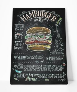 Gearhuman 3D Hamburger Recipe Canvas GK26021 Canvas 1 Piece Non Frame M