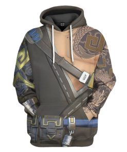 Gearhuman 3D Hanzo Overwatch Custom Tshirt Hoodie Appreal GK151217 3D Apparel Hoodie S 