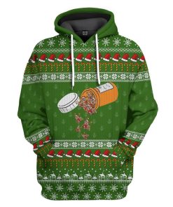 Gearhuman 3D happy bulldog pills for Christmas Custom Tshirt Apparel GX03112 3D Apparel Hoodie S 