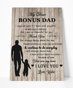 Gearhuman 3D Happy Fathers Day Gift My Dear Bonus Dad Custom Name Canvas GO080411 Blanket Blanket M(51''x59'')