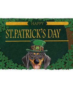 Gearhuman 3D Happy St Patrick Day Dachshund Custom Doormat GW02023 Doormat Doormat S(15,8''x23,6'')