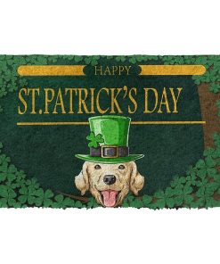Gearhuman 3D Happy St Patrick Day Labrador Retriever Custom Doormat GW02022 Doormat Doormat S(15,8''x23,6'')
