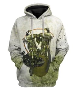 Gearhuman 3D HD 1911 F Head Motorcycle Drag Racing Engine Custom Tshirt Hoodie Apparel GV04116 3D Apparel Hoodie S 
