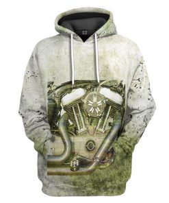 Gearhuman 3D HD Motorcycle Motor Close Up Drag Racing Engine Custom Tshirt Hoodie Apparel GV04119 3D Apparel Hoodie S 