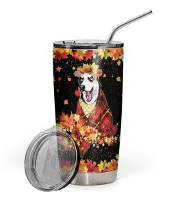 Gearhuman 3D Hello Fall Husky Dog Custom Name Design Vacuum Insulated Tumbler GW29094 Tumbler Short 20oz 