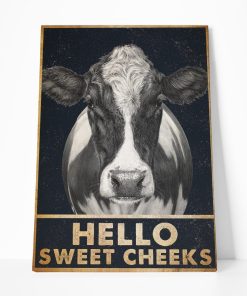Gearhuman 3D Hello Sweet Cheeks Cow Canvas GB01036 Canvas 1 Piece Non Frame M