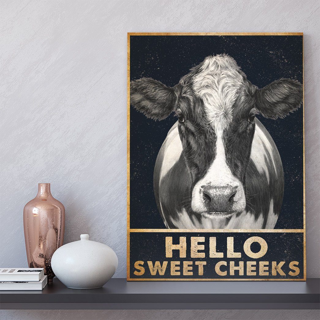 Gearhumans 3D Hello Sweet Cheeks Cow Canvas 3 Gearhuman 3D Hello Sweet Cheeks Cow Canvas GB01036 Canvas